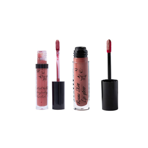 Drama Shine Lipgloss + Velvet Matte Long-lasting Lipstick - (Combo Pack Offer) - Face Of Dee